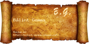 Bálint Gemma névjegykártya